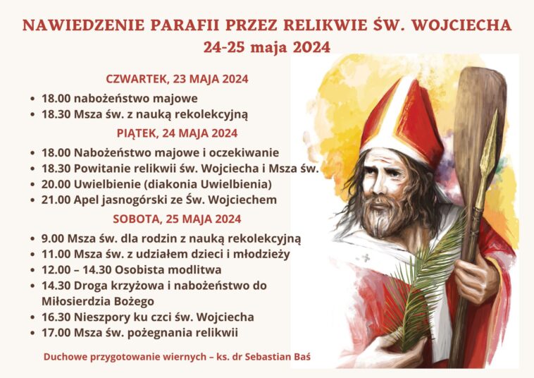 Peregrynacja relikwii św. Wojciecha z okazji Jubileuszu 100-lecia Archidiecezji Gdańskiej