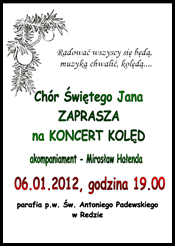KONCERT KOLĘD 06.01.2012