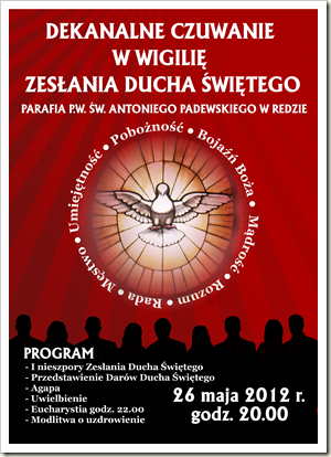 DEKANALNE CZUWANIE W WIGILIĘ ZESŁANIA DUCHA ŚWIĘTEGO