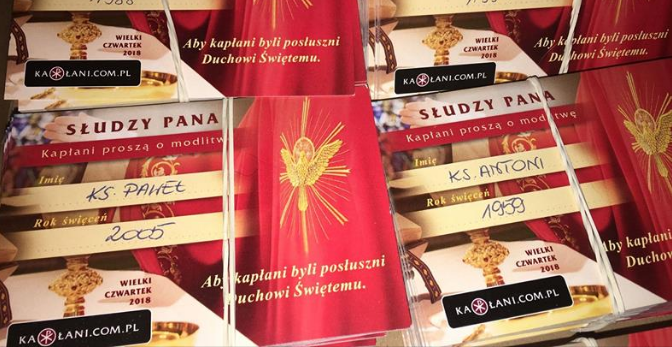 Wielki Czwartek 2018 – Kapłani proszą o modlitwę