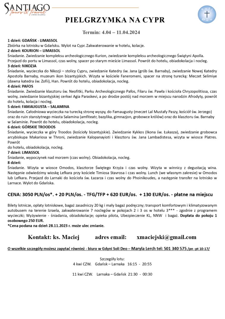 Pielgrzymka na Cypr
