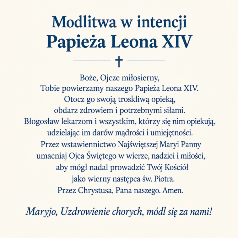 Modlitwa za Ojca Świętego.